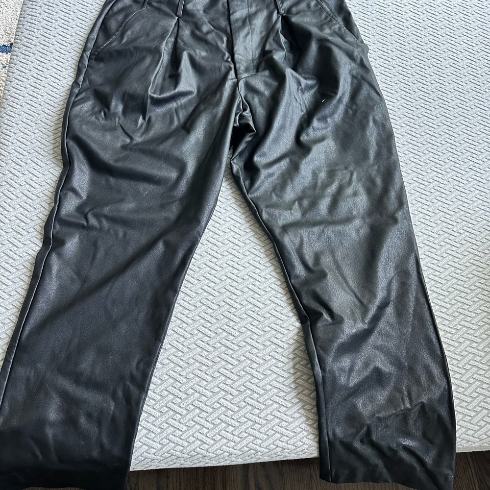 DKNY. Faux leather pants. High rise. Size 12